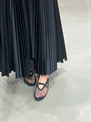 Alaia Ballet Flats In Strass Fishnet Black - 6