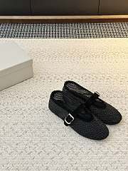 Alaia Ballet Flats In Strass Fishnet Black - 3