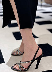 Valentino Garavani 105mm Dans Le Foyer Crystal-Embellished Slingback Sandals Black - 5