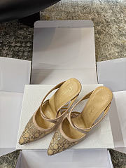 Dior Capture Heeled Mule Nude Satin with Strass Cannage Motif 10cm  - 4