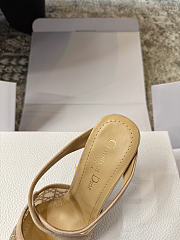 Dior Capture Heeled Mule Nude Satin with Strass Cannage Motif 10cm  - 3