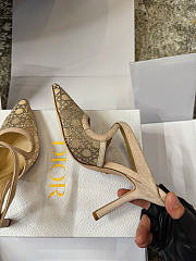 Dior Capture Heeled Mule Nude Satin with Strass Cannage Motif 10cm  - 2