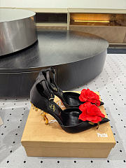 Christian Louboutin Bellarose 100mm Strappy Pumps Crepe Satin Black - 4