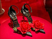 Christian Louboutin Bellarose 100mm Strappy Pumps Crepe Satin Black - 6