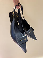Celine Signature Slingback With Label In Lambskin Black - 5