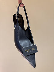 Celine Signature Slingback With Label In Lambskin Black - 4