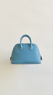 Hermes Mini Bolide Bag Evercolor Leather Blue Jean - 18.5x14.5x7.5cm - 5