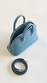 Hermes Mini Bolide Bag Evercolor Leather Blue Jean - 18.5x14.5x7.5cm - 2