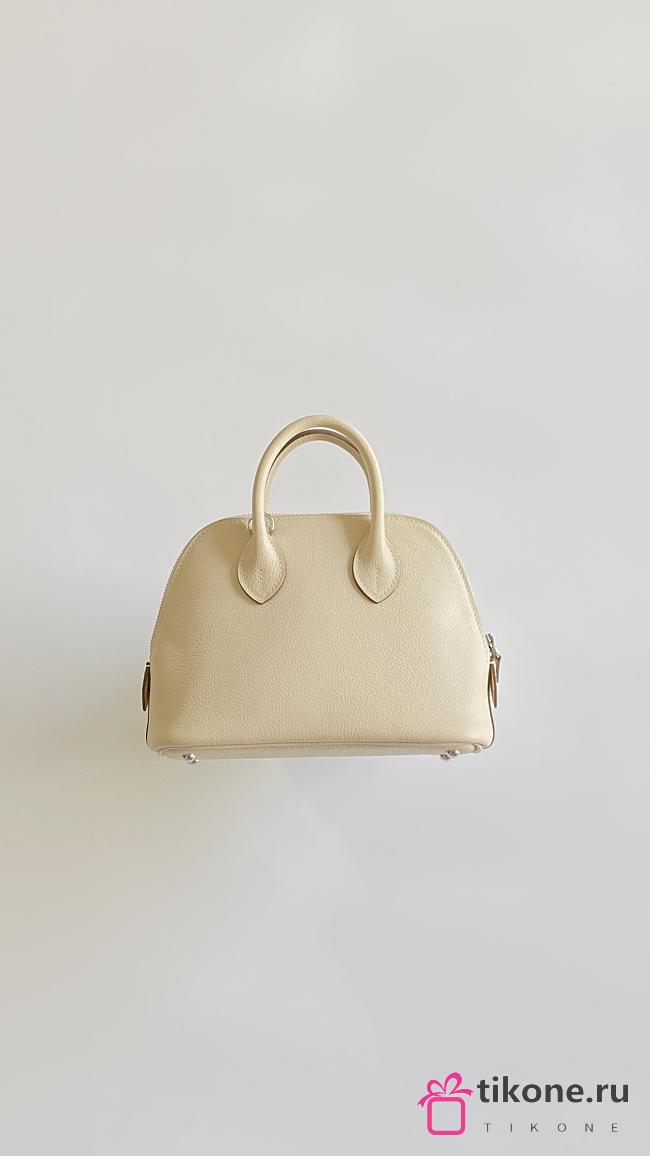 Hermes Mini Bolide Bag Evercolor Leather Off White - 18.5x14.5x7.5cm - 1