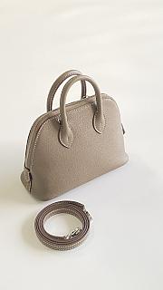 Hermes Mini Bolide Bag Evercolor Leather Elephent Gray - 18.5x14.5x7.5cm - 2