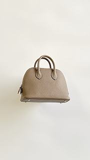 Hermes Mini Bolide Bag Evercolor Leather Elephent Gray - 18.5x14.5x7.5cm - 3