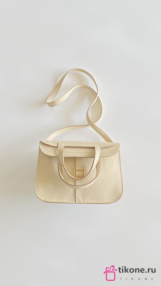 Hermes Halzan Mini Bag Swift Leather Off White - 22x15x6.5cm - 1