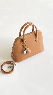 Hermes Bolide Bag Evercolor Leather Elephent Brown Silver - 25x20x10cm - 3