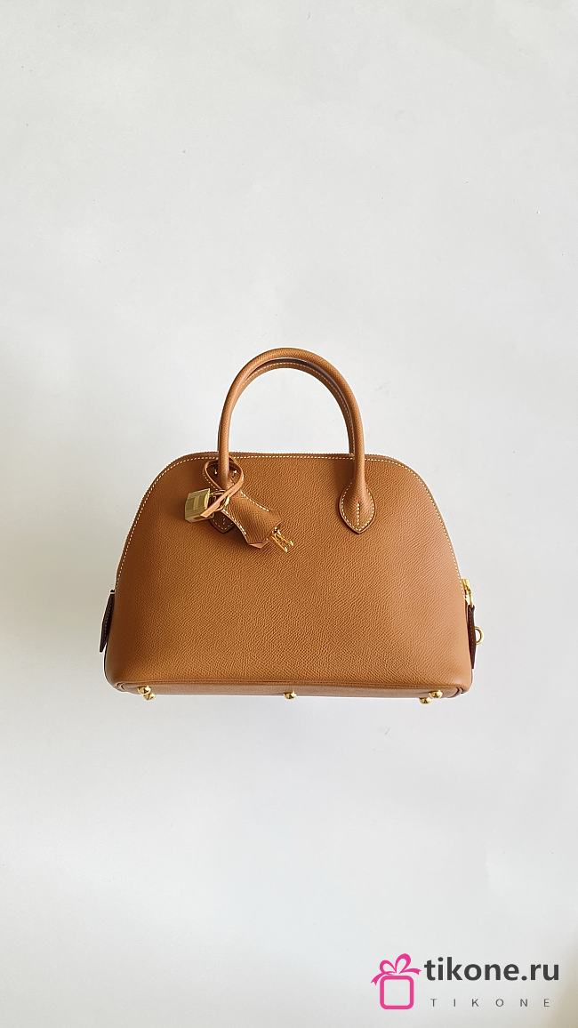 Hermes Bolide Bag Evercolor Leather Elephent Brown Gold - 25x20x10cm - 1