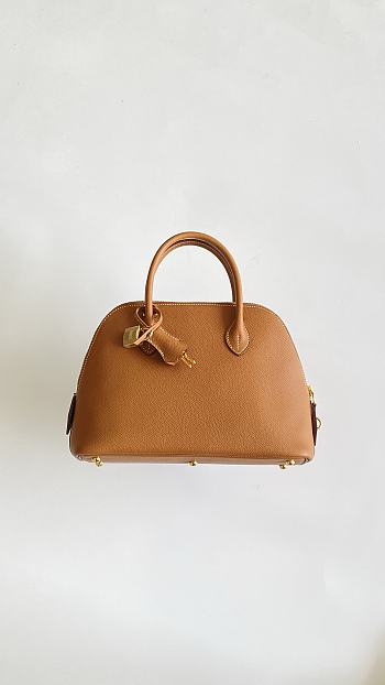 Hermes Bolide Bag Evercolor Leather Elephent Brown Gold - 25x20x10cm
