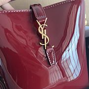 YSL Le 37 Mini In Patent Leather Bordeaux - 15x13x6cm  - 6