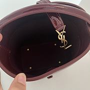 YSL Le 37 Mini In Patent Leather Bordeaux - 15x13x6cm  - 4