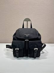 Prada Black Silver Small Re-nylon Backpack 1BZ677 - 28×23.5×12cm - 1