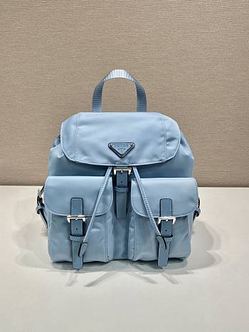 Prada Light Blue Small Re-nylon Backpack 1BZ677 - 28×23.5×12cm