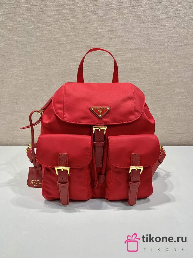 Prada Red Small Re-nylon Backpack 1BZ677 - 28×23.5×12cm - 1