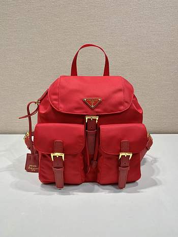 Prada Red Small Re-nylon Backpack 1BZ677 - 28×23.5×12cm