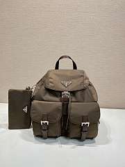 Prada Dark Brown Medium Re-nylon Backpack 1BZ811 - 32x30x15cm - 1