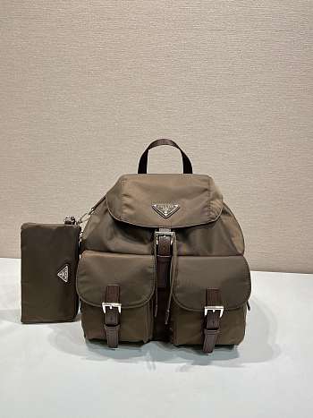 Prada Dark Brown Medium Re-nylon Backpack 1BZ811 - 32x30x15cm