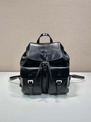 Prada Black Medium Leather Backpack 1BZ811 - 32x30x15cm