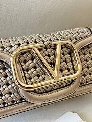 Valentino Garavani Loco Small Woven Metallic Shoulder Bag - 20x11x5cm - 6