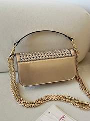 Valentino Garavani Loco Small Woven Metallic Shoulder Bag - 20x11x5cm - 5