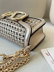 Valentino Garavani Loco Small Woven Metallic Shoulder Bag - 20x11x5cm - 3