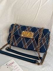 Valentino Garavani Quiltie 67 Small Denim Top Handle Bag - 22x11x5cm - 6