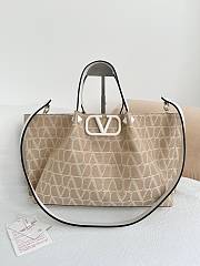 Valentino Garavani Medium Toile Iconographe Raffia Tote - 35x25x17cm - 3