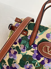 Valentino Garavani Antibes Small Raffia Shopping Bag With Embroidery - 22x19x12cm - 6
