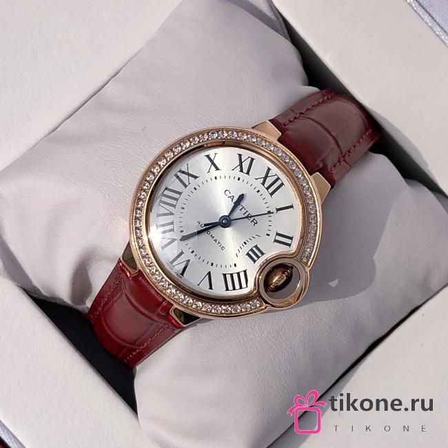 Ballon Bleu De Cartier Watch 33mm Rose Gold with Diamond Red - 1