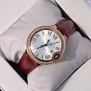 Ballon Bleu De Cartier Watch 33mm Rose Gold with Diamond Red - 4