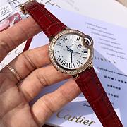 Ballon Bleu De Cartier Watch 33mm Rose Gold with Diamond Red - 3