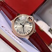 Ballon Bleu De Cartier Watch 33mm Rose Gold with Diamond Red - 2