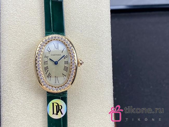 Cartier Baignoire Watch Small Model Yellow Gold Green - 1