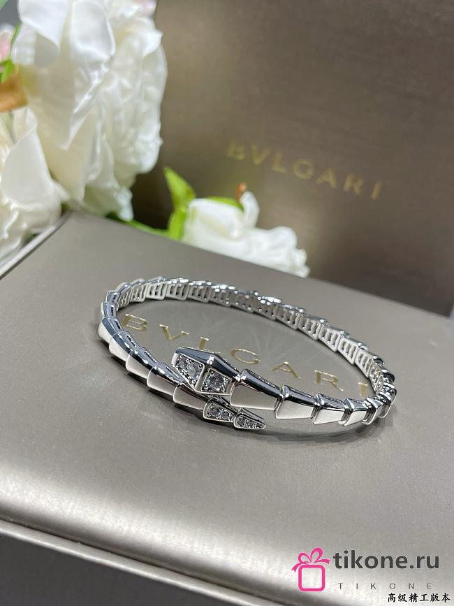Bvlgari Serpenti Viper Bracelet Silver Diamond - 1