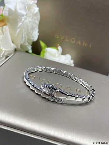 Bvlgari Serpenti Viper Bracelet Silver Diamond