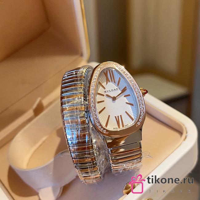 Bvlgari Serpenti Tubogas Rose Gold and Silver Watch - 1