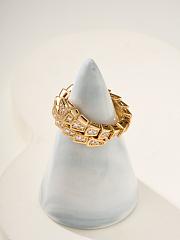 Bvlgari Serpenti Viper 18KT Gold Ring Set With Full Pave Diamonds - 4