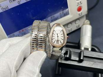 Serpenti Tubogas Double Spiral Watch Rose Gold and Silver