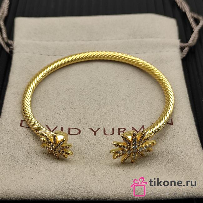 David Yurman Starburst Cable Bracelet 18K Yellow Gold with Diamonds 3.5mm - 1