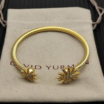 David Yurman Starburst Cable Bracelet 18K Yellow Gold with Diamonds 3.5mm