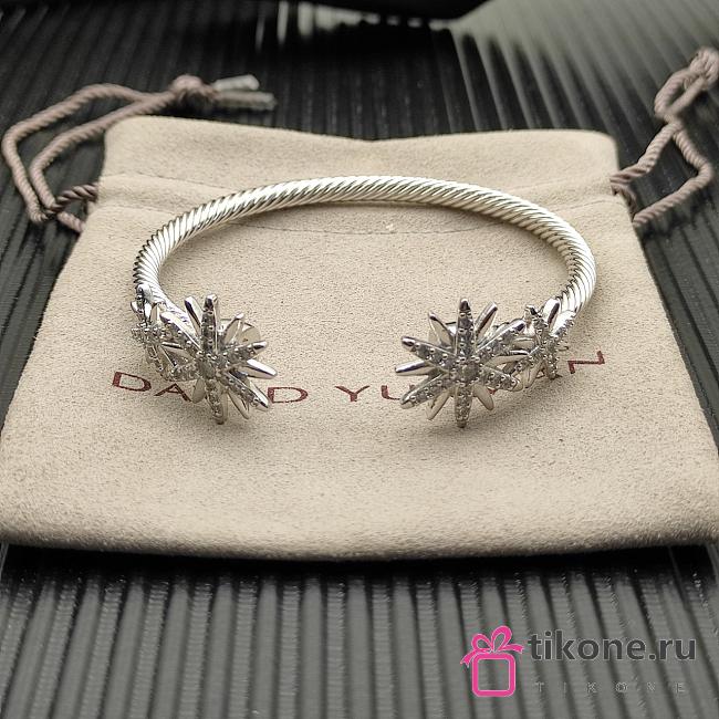 David Yurman Starburst Cable Bracelet Sterling silver with Diamonds 3.5mm - 1
