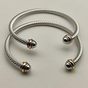 David Yurman Classic Cable Bracelet Sterling Silver With 18K Rose Gold/ Yellow Gold 4mm - 2
