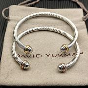 David Yurman Classic Cable Bracelet Sterling Silver With 18K Rose Gold/ Yellow Gold 4mm - 5