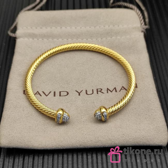 David Yurman Renaissance Oval Cablespira Bracelet 18K Yellow Gold with Diamonds 4.5mm - 1